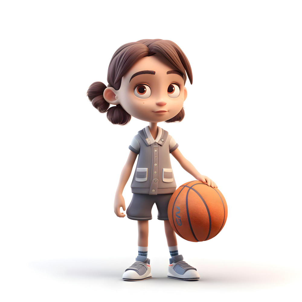 Little girl holding a basketball ready to play with Little Stars on Wheelz, promoting children's basketball training programs in Houston.